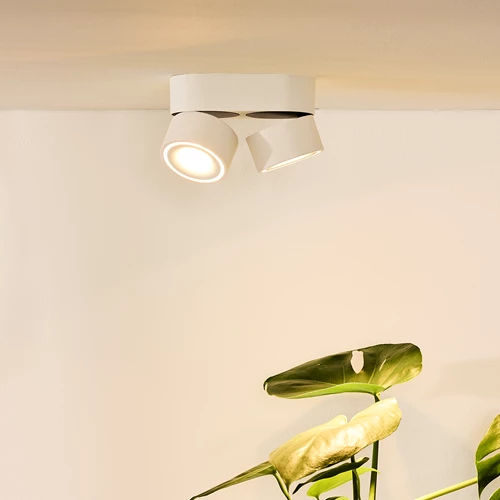 Lucide YUMIKO - Spot plafond - Ø 7,8 cm - LED Dim. - 2x10W 2700K - Blanc - ambiance 1